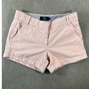 J.Crew Chino Shorts Womens 4 Pink Cotton Mid Rise 3 Inch Inseam 82043 FA14